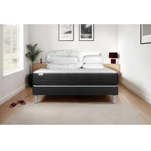 Comparateur de prix : VITALIT Pack Prêt A Dormir Vitalmemo One 180 X 200 Cm Sommier Kit Noir