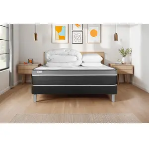 VITALIT Pack Prêt A Dormir Vital Care 200 X 200 Cm Sommier Kit Noir