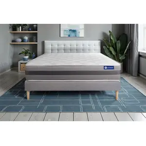 ACTISOM Ensemble sommier matelas 160x200 Actiflex relax - 24 cm - Mi-ferme - sommier kit gris pas cher