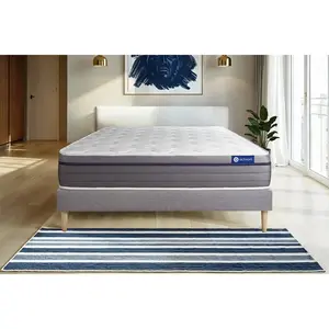 ACTISOM Ensemble sommier matelas 140x200 Actiflex zen - 26 cm - Equilibré - sommier kit gris pas cher