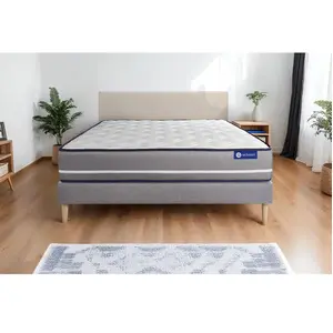 ACTISOM Ensemble sommier matelas 180x200 Actiflex pur - 20 cm - Ferme - sommier kit gris pas cher