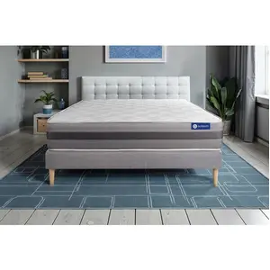 Comparateur de prix : ACTISOM Ensemble sommier matelas 200x200 Actimemo relax - 24 cm - Mi-ferme - sommier kit gris