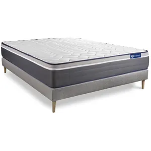 Comparateur de prix : ACTISOM Ensemble sommier matelas 140x190 Actimemo plus - 26 cm - Très ferme - sommier kit gris