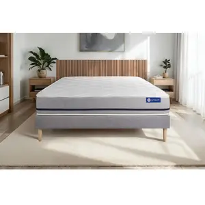 Comparateur de prix : Actisom Ensemble matelas ACTIMEMO SOFT 3 zones de confort sommier KIT gris