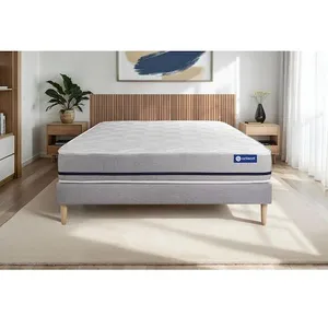 Actisom Ensemble matelas ACTIFLEX SOFT 3zones de confort et sommier KIT gris pas cher
