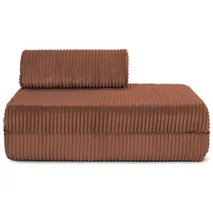AUTRES Canapé convertible et modulable 2 places en velours terracotta pas cher