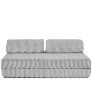AUTRES Canapé droit convertible 3 places - Velours côtelé XL - Taupe Kimo pas cher