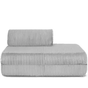 AUTRES Canapé convertible et modulable 2 places en velours gris pas cher