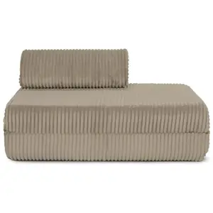 AUTRES Canapé droit convertible et modulable 2 places - velours côtelé xl - taupe KIM2TIL11 pas cher