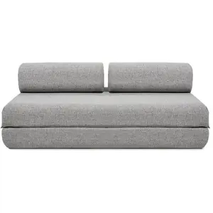 AUTRES Canapé droit convertible 3 places - tissu tweed - gris KIM3COC85 pas cher