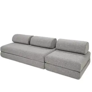 AUTRES Canapé droit convertible 4 places - tissu tweed - gris KIM31COC85 pas cher