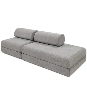 AUTRES Canapé droit convertible 3 places - tissu tweed - gris KIM21COC85 pas cher
