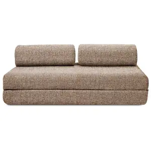 AUTRES Canapé droit convertible 3 places - tissu tweed - marron KIM3COC54B pas cher
