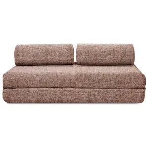 AUTRES Canapé droit convertible 3 places - tissu tweed - rouge KIM3COC55B pas cher