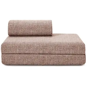 AUTRES Canapé droit convertible et modulable 2 places en tweed rouge pas cher
