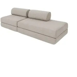 KIMO Canapé convertible et modulable 3 places en tissu imperméable gris pas cher