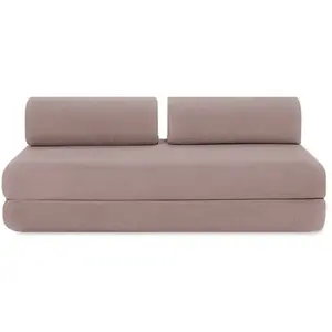AUTRES Canapé droit convertible 3 places - tissu lisse - rose KIM3GEM61 pas cher