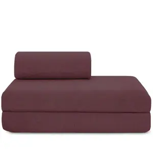 AUTRES Canapé droit convertible et modulable 2 places - Tissu lisse - Rouge pas cher