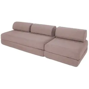 AUTRES Canapé droit convertible 4 places - tissu lisse - rose KIM31GEM61 pas cher