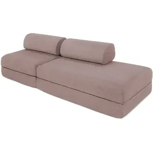 AUTRES Canapé droit convertible 3 places - tissu lisse - rose KIM21GEM61 pas cher