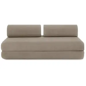 AUTRES Canapé droit convertible 3 places - tissu lisse - taupe KIM3GEM11 pas cher