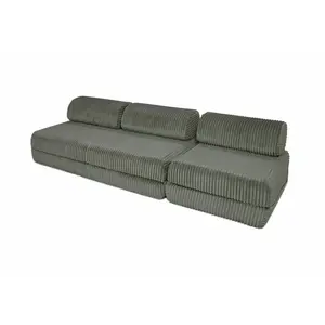 AUTRES Canapé convertible et modulable 4 places en velours vert pas cher