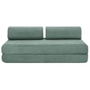 AUTRES Canapé droit convertible 3 places - tissu lisse - vert KIM3GEM72 pas cher