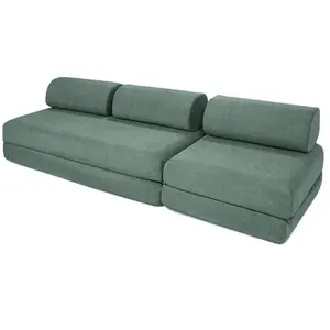 AUTRES Canapé droit convertible 4 places - tissu lisse - vert KIM31GEM72 pas cher