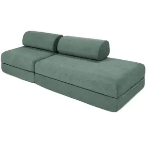 AUTRES Canapé droit convertible 3 places - tissu lisse - vert KIM21GEM72 pas cher