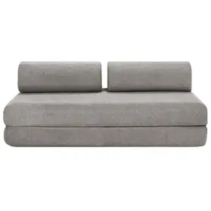AUTRES Canapé droit convertible 3 places - tissu lisse - gris KIM3GEM85 pas cher