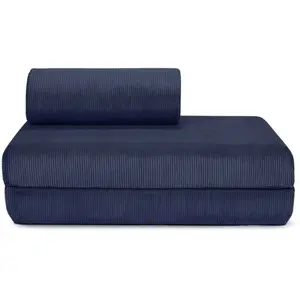 AUTRES Canapé convertible et modulable 2 places en velours bleu