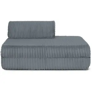 AUTRES Canapé droit convertible et modulable 2 places - velours côtelé xl - gris KIM2TIL85 pas cher