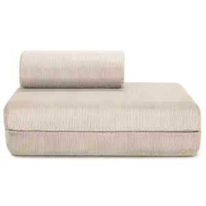 AUTRES Canapé convertible et modulable 2 places en velours beige pas cher