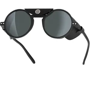 Izipizi - Lunettes de soleil - Glacier #G Black Cat. 3 en Cuir - Noir pas cher