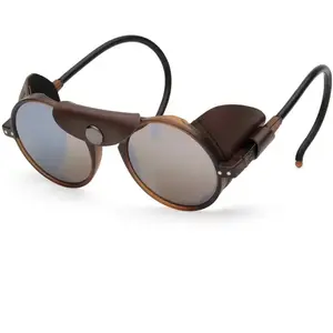 Izipizi - Lunettes de soleil - Glacier #G Hazel Cat. 4 en Cuir - Marron pas cher