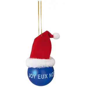 1001kdo - Boule de noel bleu avec bonnetVendu parrakuten
