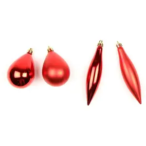 Comparateur de prix : 1001kdo - 4 boules de sapin de noel olive et glacon rouge