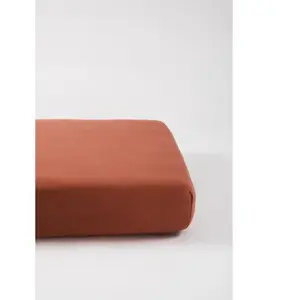 Comparateur de prix : Kadolis - Drap Housse en Coton Bio pour lit bébé 60x120 cm Terracotta - Kadolis