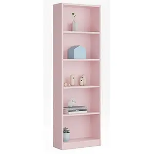 Comparateur de prix : Non communiqué Bibliotheque avec 5 etageres coloris rose - Dim : H 180 x L 52 x P 25 cm -PEGANE-