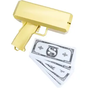 Pistolet à Billets - Couleur Or - 100 Faux Billets Inclus pas cher