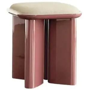 Gabrielle Paris - Pouf lazare en bois laqué Cranberry taille unique