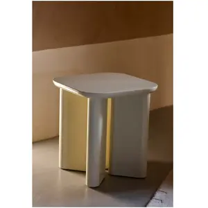 Table d'appoint en bois laqué Garance Gabrielle Paris Crème taille uni... pas cher