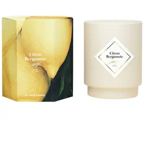 MY JOLIE CANDLE Bougie parfumée - Citron & bergamote - Collier acier inoxydable argenté - 250 g pas cher