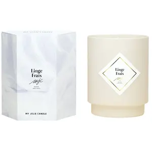 MY JOLIE CANDLE Bougie parfumée - Linge frais - Collier acier inoxydable argenté - 250 g pas cher