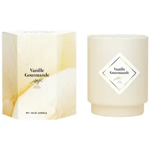 MY JOLIE CANDLE Bougie parfumée - Vanille gourmande - Collier acier inoxydable argenté - 250 g