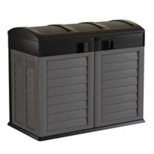 Comparateur de prix : Intec Coffre de jardin 1500L Range Outils Abri poubelles Armoire de rangement 2 portes 146 x 87 x H119cm Couvercle rabattable