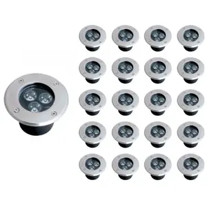 SILAMP Spot led Encastrable Extérieur IP65 220V Sol 3W 80° (Pack de 20)Vendu parkaufland