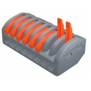 Borne de raccordement à levier - SILAMP - 8 entrées - Orange - Plastique pas cher