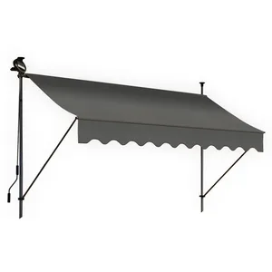 BLUMIE Store banne 250x150 cm avec éclairage led et manivelle - Couleur:Gris