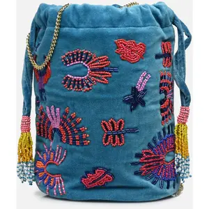 WILD - Sac seau bandoulière coton VICY TU pas cher